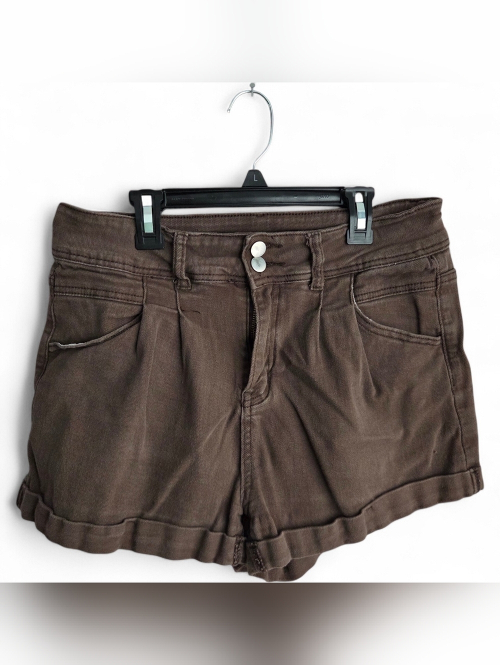 XL Gorpcore Brown  Double Button Pleated Outdoor Hiking Shorts